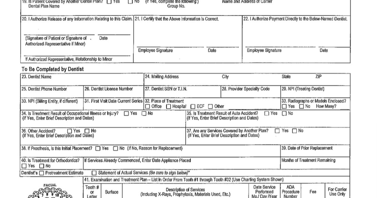 New Dental Claim form from JJ Stanis Rockville Centre Teachers